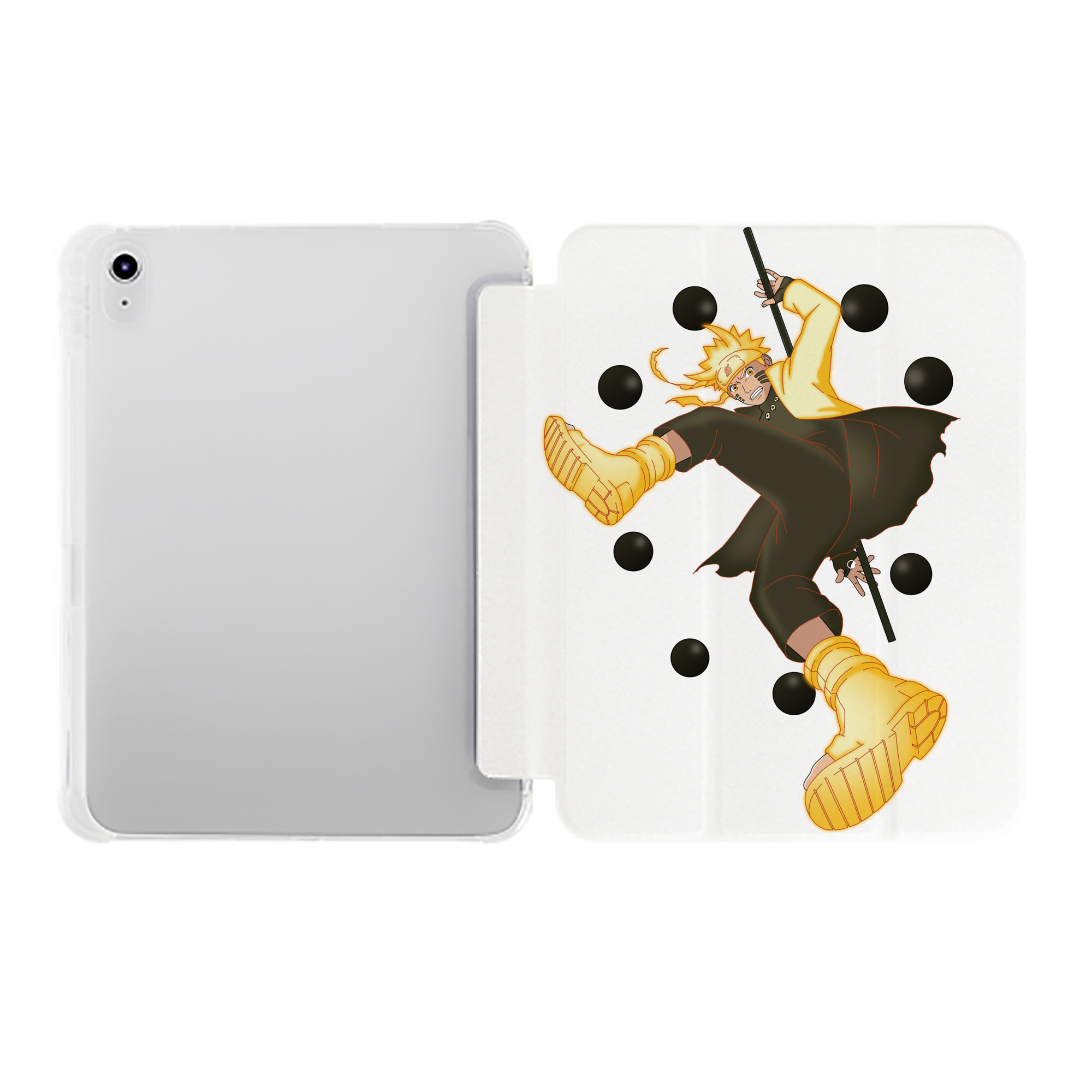 （画像用） NARUTO -ナルト- うずまき ナルト Uzumaki Naruto IPad ケース ペン収納付き 三つ折りスタンド PUレザー×シリコン 対応機種9.5/10.5/10.9インチ
